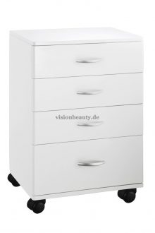 1032 Eleganter und moderner Kosmetikwagen aus Holz, weiß lackiert